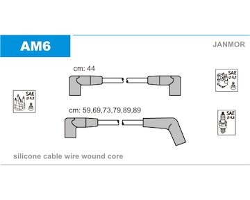 Sada kabelů pro zapalování JANMOR AM6