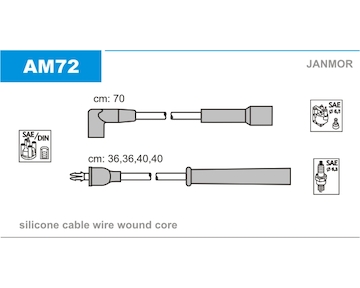 Sada kabelů pro zapalování JANMOR AM72