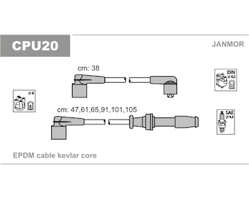 Sada kabelů pro zapalování JANMOR CPU20