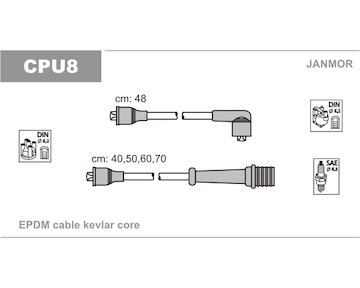Sada kabelů pro zapalování JANMOR CPU8
