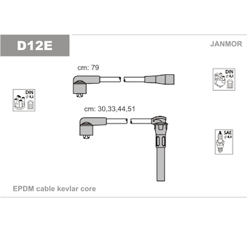 Sada kabelů pro zapalování JANMOR D12E