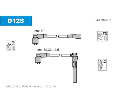 Sada kabelů pro zapalování JANMOR D12S