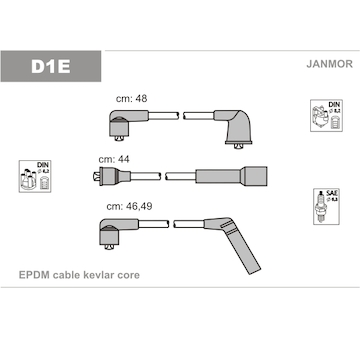 Sada kabelů pro zapalování JANMOR D1E