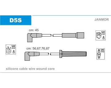 Sada kabelů pro zapalování JANMOR D5S
