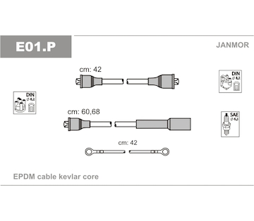 Sada kabelů pro zapalování JANMOR E01.P