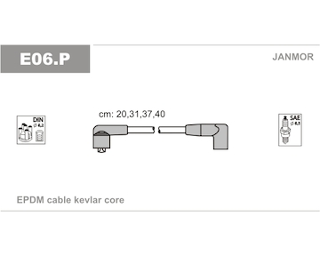 Sada kabelů pro zapalování JANMOR E06.P