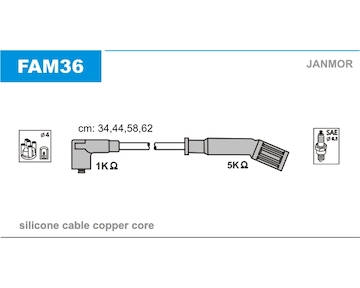 Sada kabelů pro zapalování JANMOR FAM36
