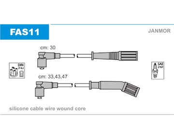 Sada kabelů pro zapalování JANMOR FAS11