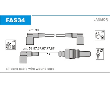 Sada kabelů pro zapalování JANMOR FAS34