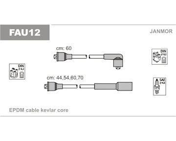 Sada kabelů pro zapalování JANMOR FAU12