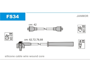 Sada kabelů pro zapalování JANMOR FS34