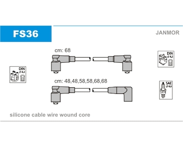 Sada kabelů pro zapalování JANMOR FS36