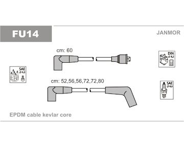 Sada kabelů pro zapalování JANMOR FU14
