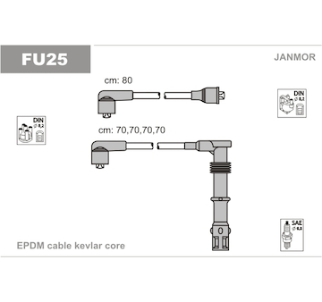 Sada kabelů pro zapalování JANMOR FU25