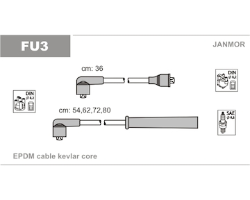 Sada kabelů pro zapalování JANMOR FU3