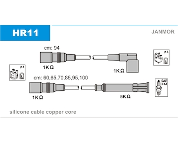 Sada kabelů pro zapalování JANMOR HR11