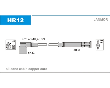 Sada kabelů pro zapalování JANMOR HR12