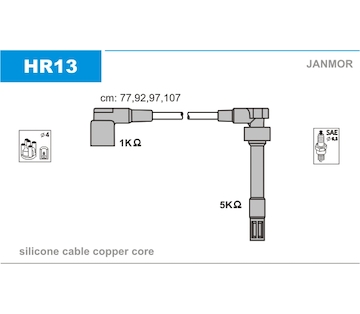 Sada kabelů pro zapalování JANMOR HR13