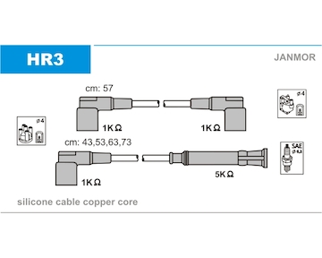 Sada kabelů pro zapalování JANMOR HR3