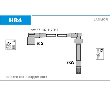 Sada kabelů pro zapalování JANMOR HR4