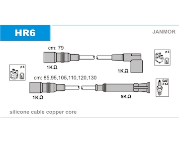 Sada kabelů pro zapalování JANMOR HR6