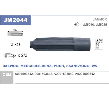 Zástrčka, zapalovací cívka JANMOR JM2044
