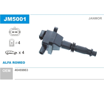 Zapalovací cívka JANMOR JM5001