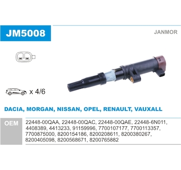 Zapalovací cívka JANMOR JM5008
