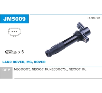Zapalovací cívka JANMOR JM5009