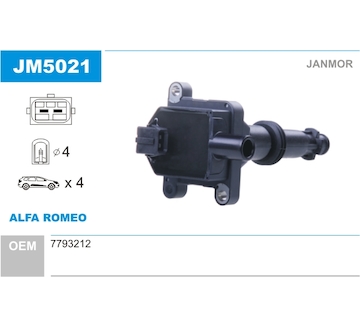 Zapalovací cívka JANMOR JM5021