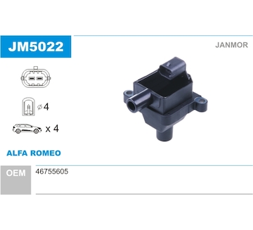 Zapalovací cívka JANMOR JM5022