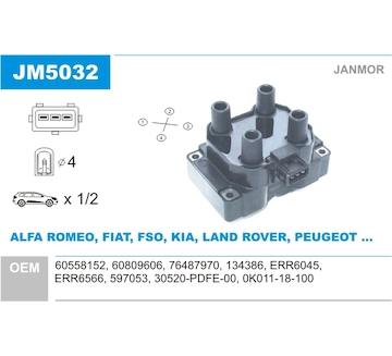 Zapalovací cívka JANMOR JM5032