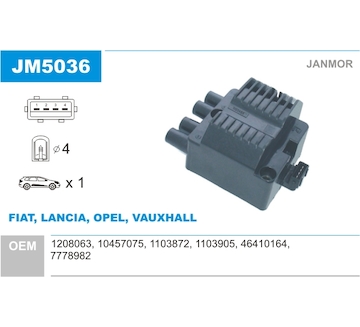 Zapalovací cívka JANMOR JM5036