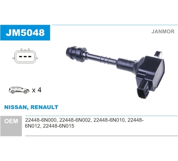Zapalovací cívka JANMOR JM5048