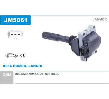 Zapalovací cívka JANMOR JM5061