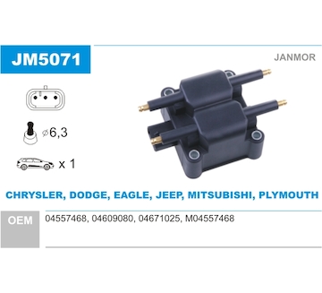 Zapalovací cívka JANMOR JM5071