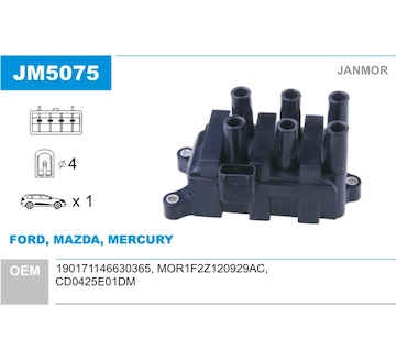 Zapalovací cívka JANMOR JM5075