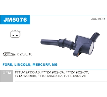 Zapalovací cívka JANMOR JM5076