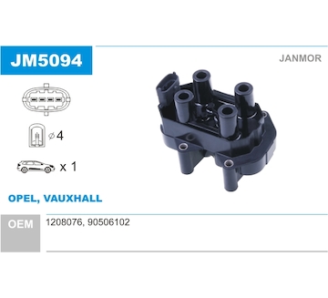 Zapalovací cívka JANMOR JM5094
