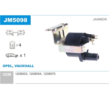Zapalovací cívka JANMOR JM5098