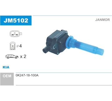 Zapalovací cívka JANMOR JM5102