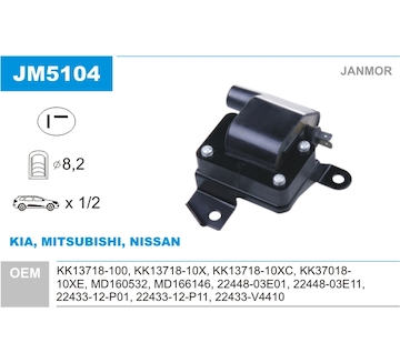 Zapalovací cívka JANMOR JM5104