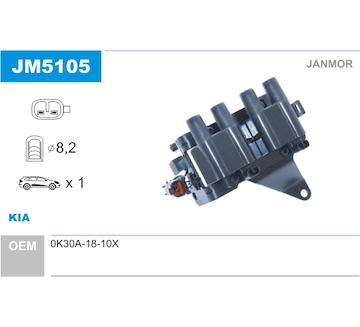 Zapalovací cívka JANMOR JM5105