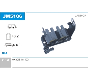 Zapalovací cívka JANMOR JM5106