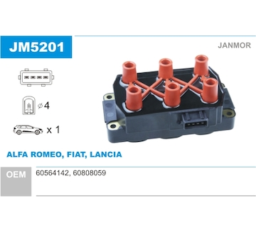 Zapalovací cívka JANMOR JM5201