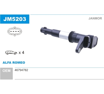 Zapalovací cívka JANMOR JM5203