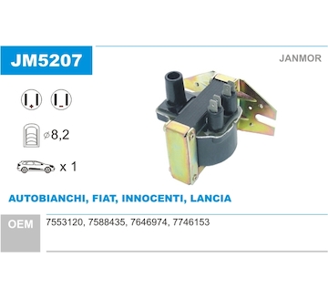 Zapalovací cívka JANMOR JM5207