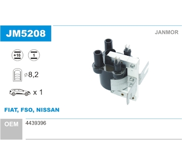 Zapalovací cívka JANMOR JM5208