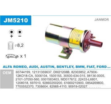 Zapalovací cívka JANMOR JM5210