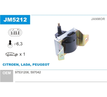 Zapalovací cívka JANMOR JM5212